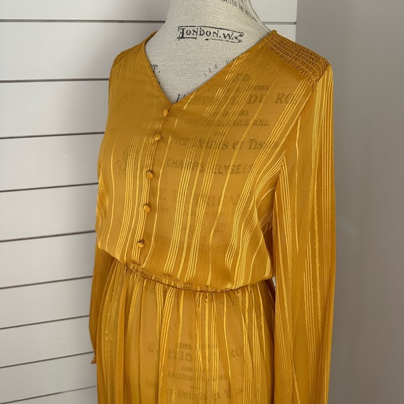 NWT Nanette Lepore Gold Ray Shear Dress Women’s Sz 8 - Picture 2 of 5